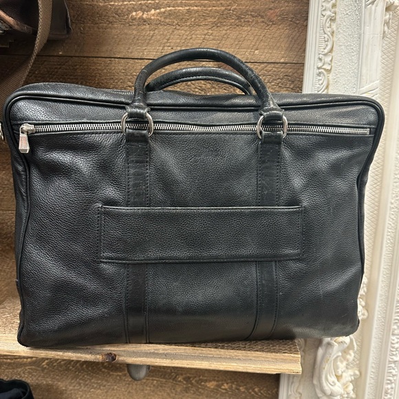 Longchamp Le Foulonné Leather Briefcase (Black) - Picture 3 of 15